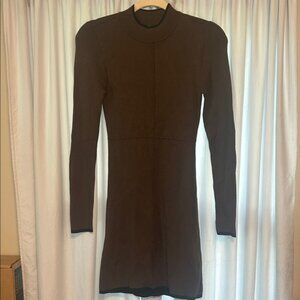 Chic Long Sleeve Brown Dress